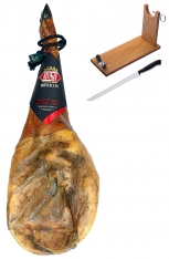 Paleta de Cebo de Campo Ibérica 50% Raza Ibérica Revisan Ibéricos entera + jamonero + cuchillo