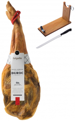 Paleta serrana duroc Artysán entera + jamonero + cuchillo imagen #1