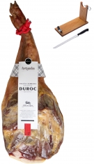 Paleta serrana duroc Artysán semideshuesada con jamonero y cuchillo