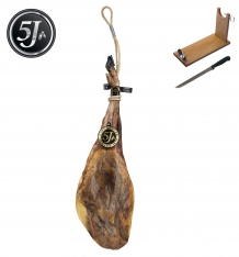 Jamón de Bellota 100% Ibérico Cinco Jotas- 5J entero + jamonero + cuchillo